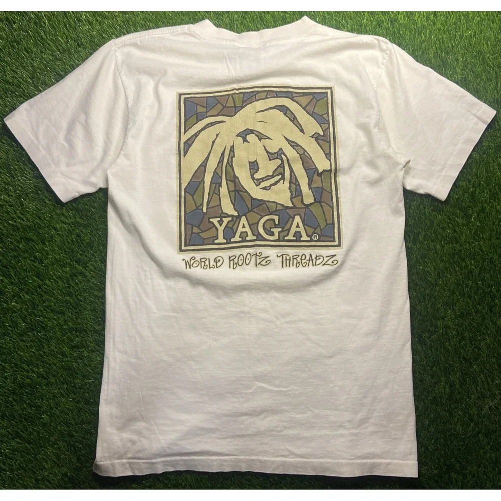 Vintage Yaga Shirt Single Stitch Mens M 90s Rasta Surf Skate Hippie USA
